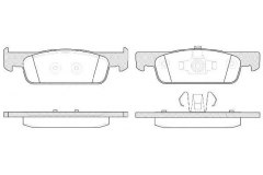 Комплект тормозных колодок для RENAULT LOGAN II (B8_) 1.2 2013-, код двигателя D4F732, V см3 1149, кВт 55, л.с. 75, бензин, Remsa 154000